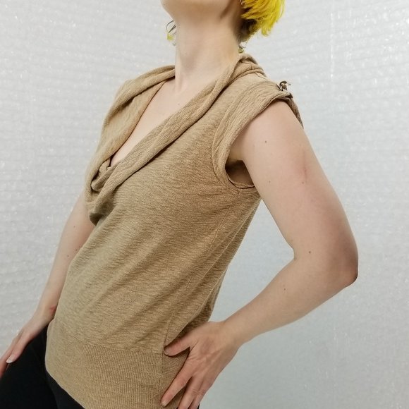 SOLD 🍒 Free People tan cowl neck top - Picture 5 of 8